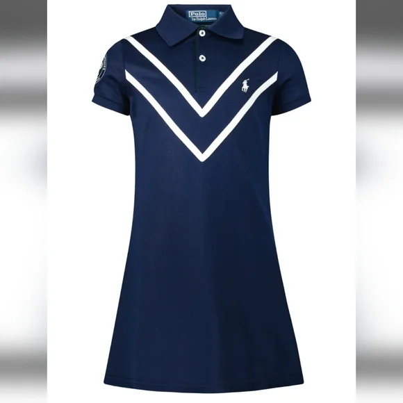 NWT Polo Ralph Lauren Wimbledon Chevron Performance Polo Dress, Size M - Picture 4 of 16